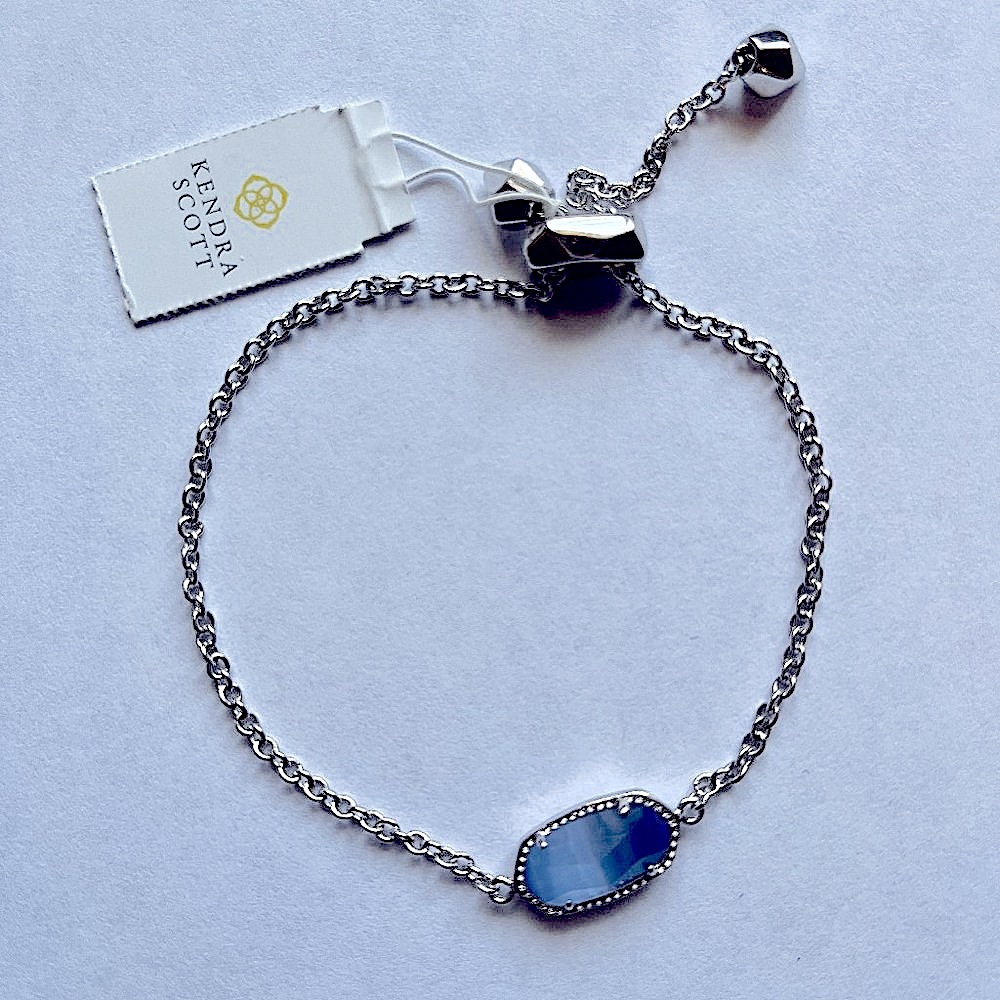 NWT Kendra Scott Elaina Silver Adjustable Chain Bracelet
